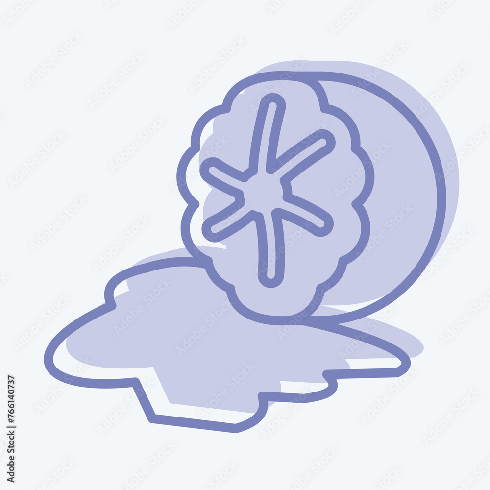 Icon Nutmeg. suitable for Nuts symbol. two tone style. simple design editable. design template vector. simple illustration Icon Nutmeg. suitable for Nuts symbol. two tone style. simple design editable. design template vector. simple illustration