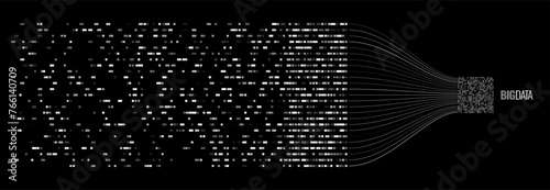 Big Data Visualization. Server Data Information Sorting Process. Machine Learning Sorting. Science Technology Concept. Vector Illustration