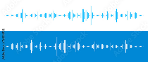 Waves of the Digital Equalizer Isolated on Black and White Backgrounds. Digital Sound EQ Vector Illustration. Voice Assistant Soundwave. AI Assistant Voice Generation or Recognition Concept.