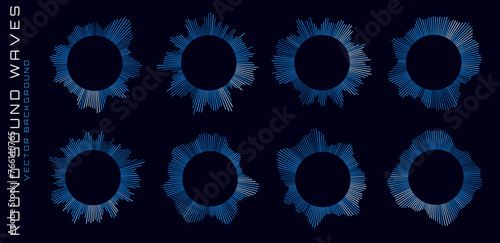 Virtual Assistant Voice Recognition Radial Wave Sound Lines. Circular Sound Equalizer Technology Background. AI Artificial Intelligence Deepfake Voice Generation Icon. Digital Audio Circles. Vector.