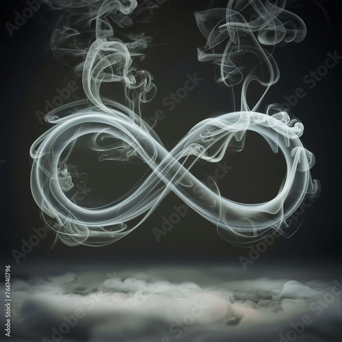 infinity symbol made of smoke