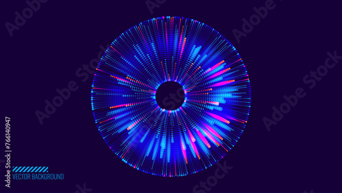 Abstract Digital Eye. Data Network and Cyber Security Technology Background. Futuristic Virtual Cyberspace and Internet Surveillance. Digital Eye Computer Vision or Safety Scanner. Vector Illustration