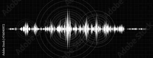 Earthquake Wave Seismic Diagram Background. Audio Sound Wave Diagram Concept. Design for Education and Science. Vector Illustration.