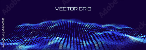 Crypto Blockchain Data Background. Blockchain Grid Abstract Vector Background. Technology of Future Banner Design.