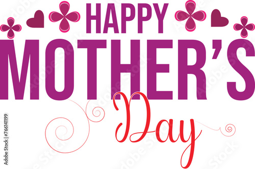 Happy mothers day text design.