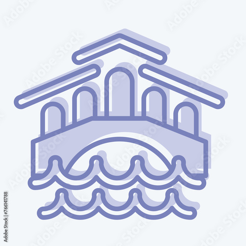 Icon Venice. suitable for education symbol. two tone style. simple design editable. design template vector. simple illustration