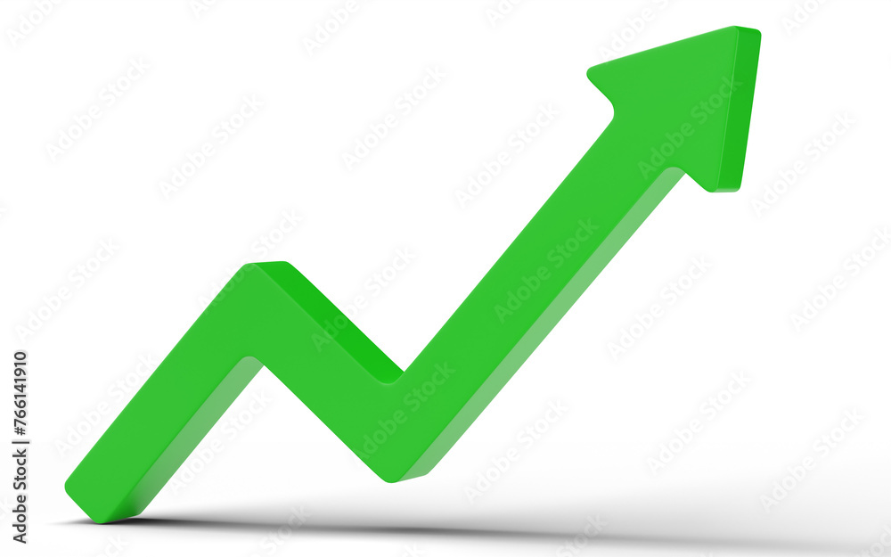 3D Growth arrow isolated on transparent background. 3D Growth arrow isolated on transparent background.