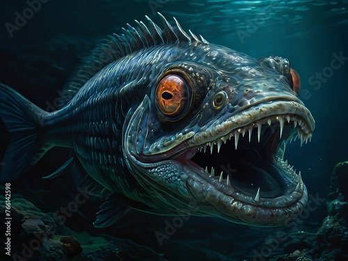 pez monstruoso de las profundidades