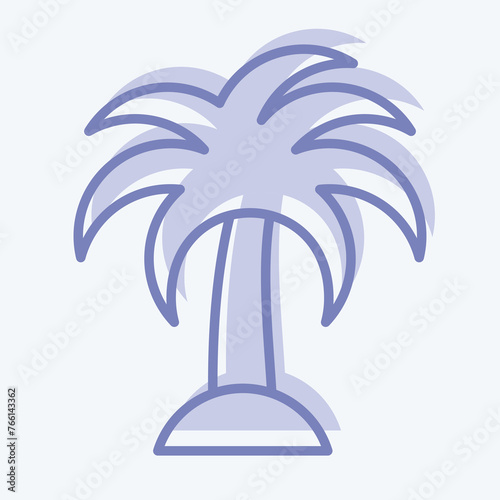 Icon Palm. suitable for Summer symbol. two tone style. simple design editable. design template vector. simple illustration