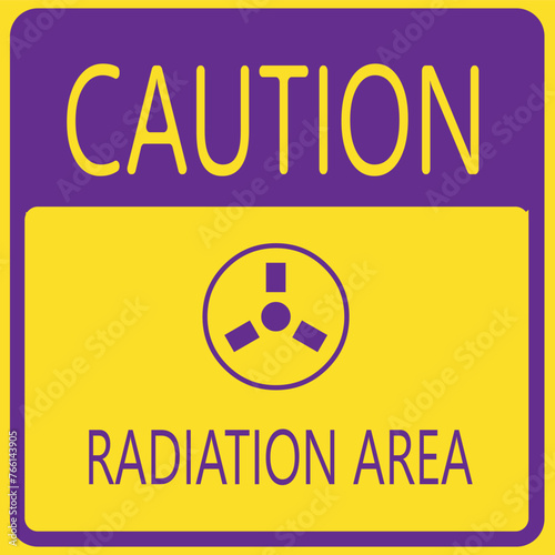 Radiation area warning sing, cauntion and danger sing x- ray  radiation vector icon