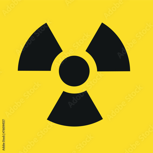 Radiation area warning sing, cauntion and danger sing x- ray  radiation vector icon