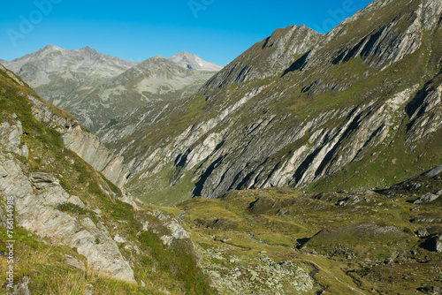 Wild landscape in the Italian alps during summer season, Valle Aurina