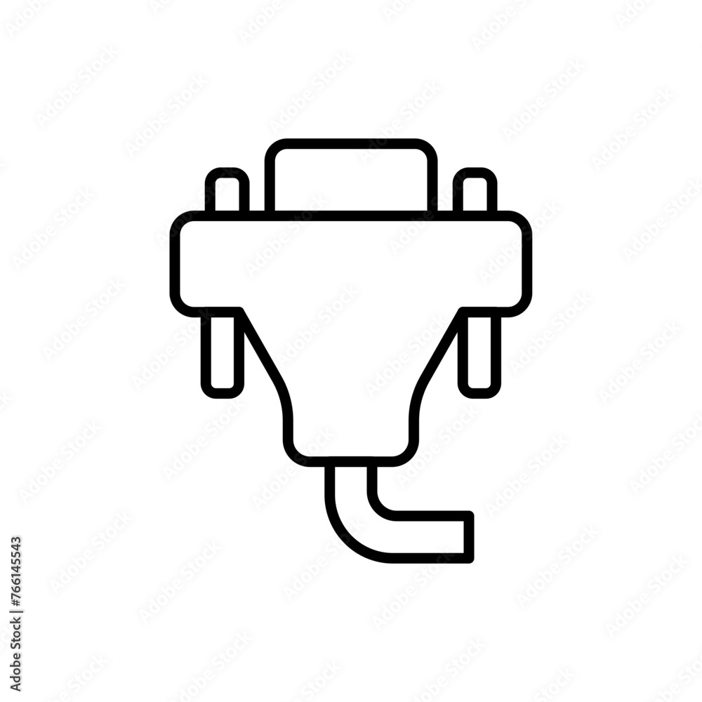 VGA cable outline icons, minimalist vector illustration ,simple transparent graphic element .Isolated on white background VGA cable outline icons, minimalist vector illustration ,simple transparent graphic element .Isolated on white background