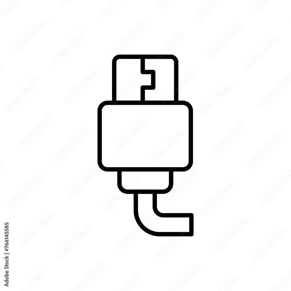 USB cable outline icons, minimalist vector illustration ,simple transparent graphic element .Isolated on white background USB cable outline icons, minimalist vector illustration ,simple transparent graphic element .Isolated on white background