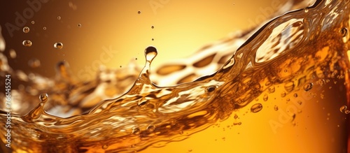 A closeup of amber liquid swirling in a glass, capturing the fluid beauty of water. The macro photography showcases the artistry in this ingredient, resembling a wood twig