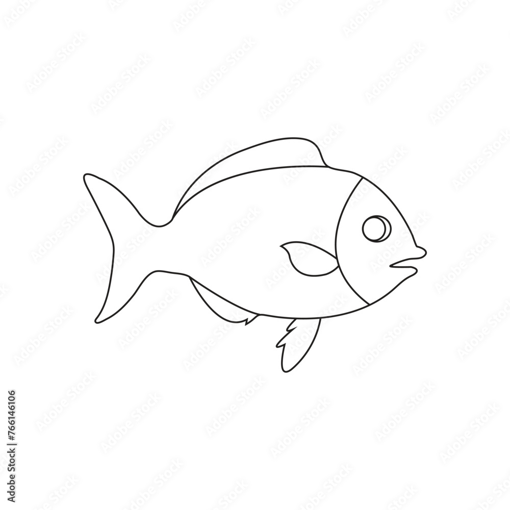 Fish single line art.one continuous line drawing of fish Vector illustration. Fish single line art.one continuous line drawing of fish Vector illustration.