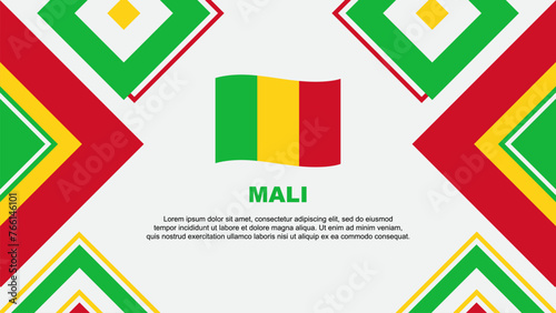 Mali Flag Abstract Background Design Template. Mali Independence Day Banner Wallpaper Vector Illustration. Mali Independence Day