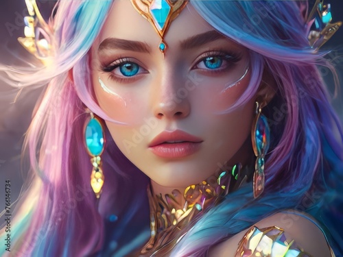 guerrera mística de ojos azules photo