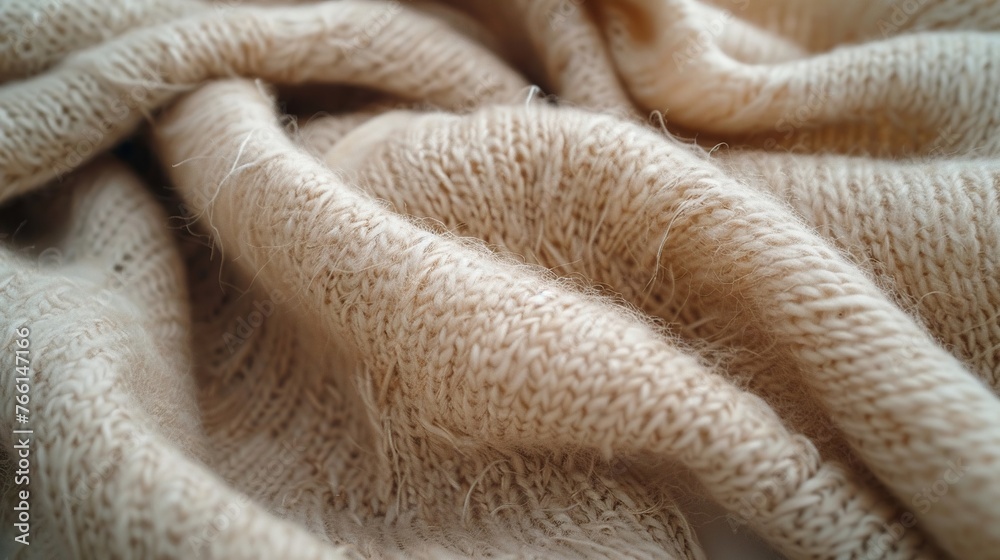 Woolen scarf texture close-up