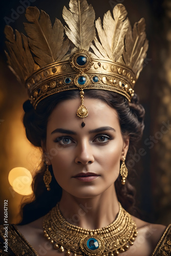 Ancient queen portrait with golden headpiece © Giuseppe Cammino