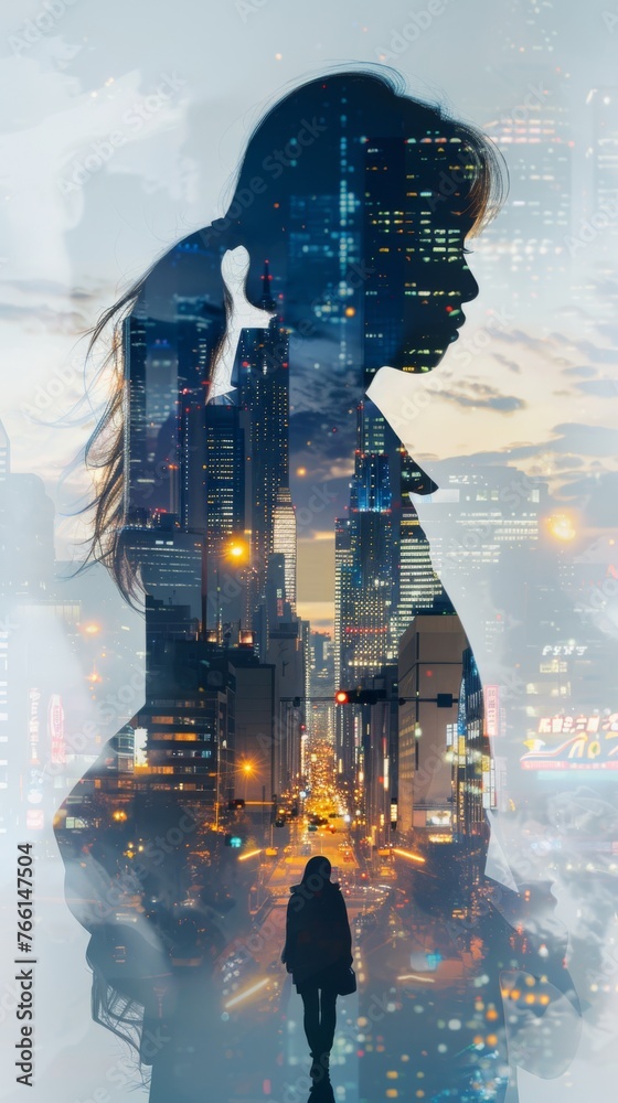 Person Standing in Front of Cityscape