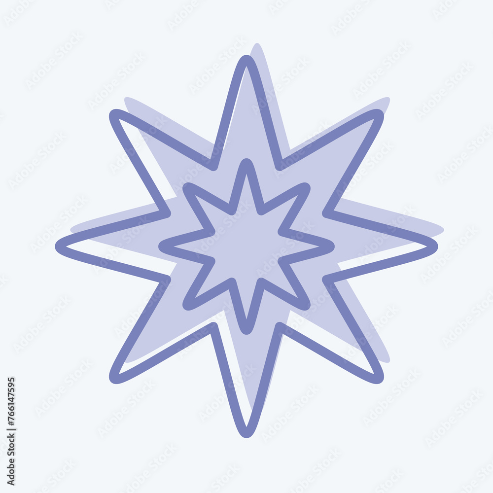 Icon Eight Pointed Star. related to Stars symbol. two tone style. simple design editable. simple illustration. simple vector icons