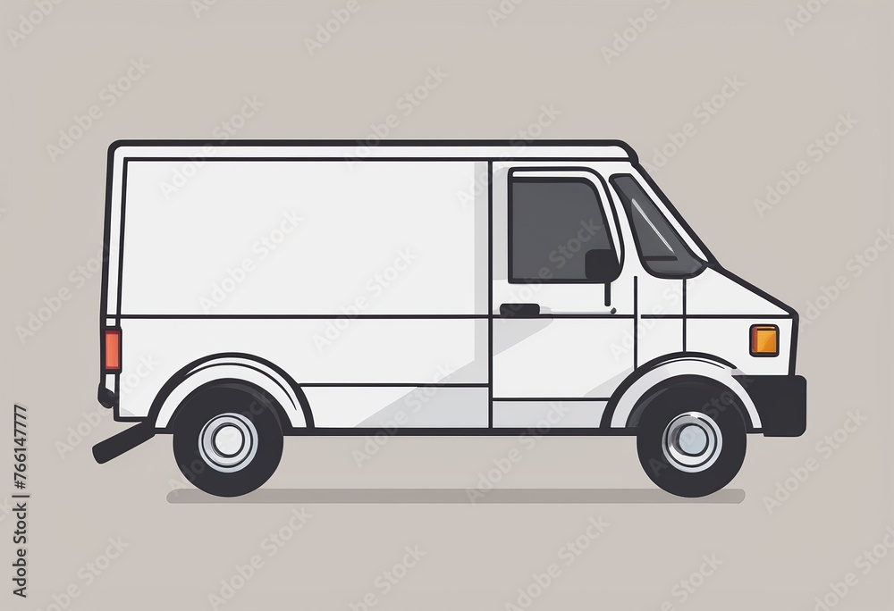 Flat Style Vector Icon of a Delivery Truck