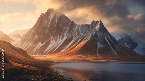 Rugged mountains, Isfjorden, Spitsbergen, Svalbard Islands, Svalbard and Jan Mayen