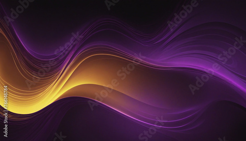 Yellow purple vibrant grainy banner background abstract color flow wave dark noise texture cover poster design colourful background