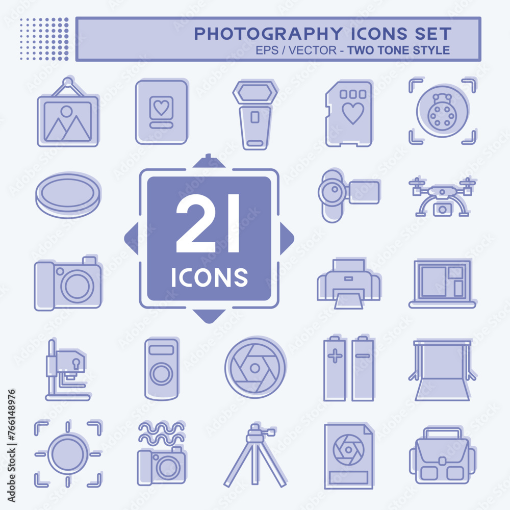 Icon Set Photography. related to Photography symbol. two tone style. simple design editable. simple illustration Icon Set Photography. related to Photography symbol. two tone style. simple design editable. simple illustration