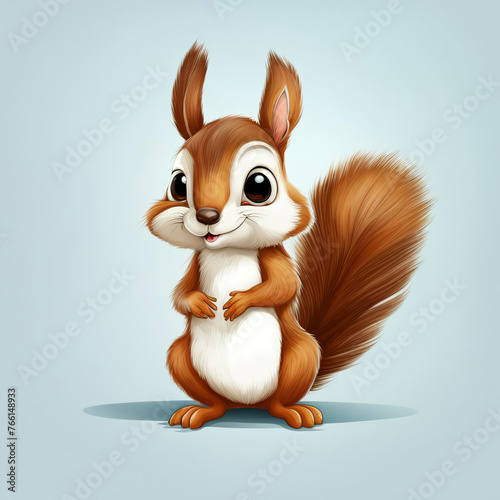 cute squirrel, chipmunk, forest rodent, illustration. artificial intelligence generator, AI, neural network image. background for the design. © Alena Mostovich