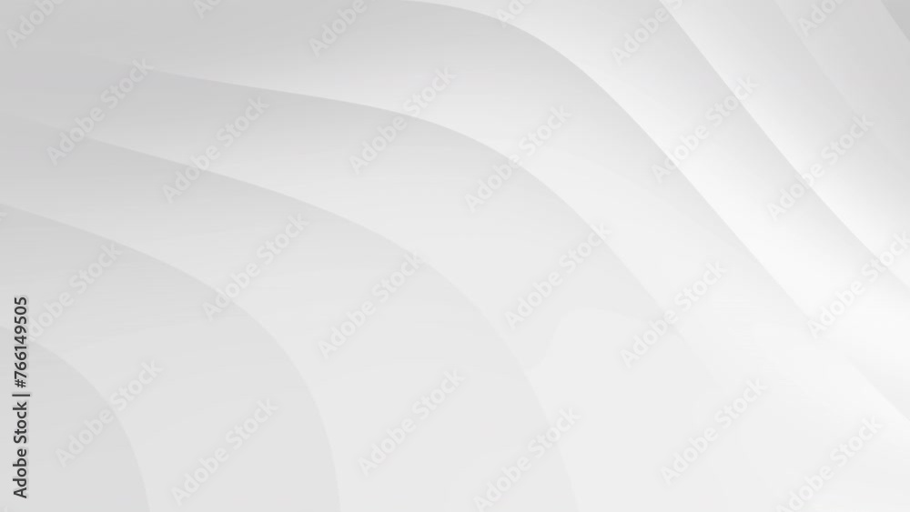 4K White grey curve waves flowing abstract motion background. Seamless looping