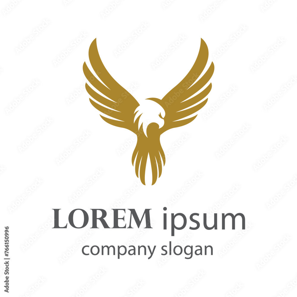 Eagle flapping wings logo illustration design Eagle flapping wings logo illustration design