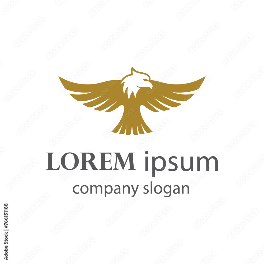 Obraz premium Eagle flapping wings logo illustration design