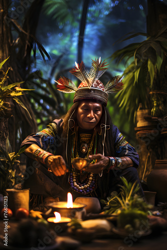Sacred Ayahuasca Ceremony: Shamanistic Rites in Rainforest - Capturing Spirituality and Indigenous Culture