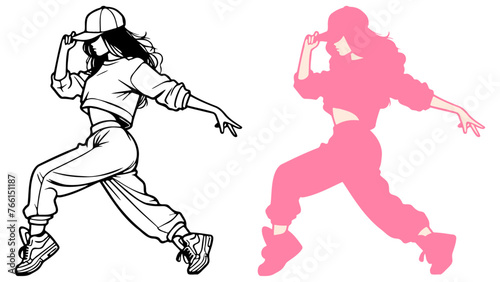 Street Dance Girl Illustration.