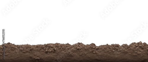 realistic soil and plants row isolated on white background © NightTampa