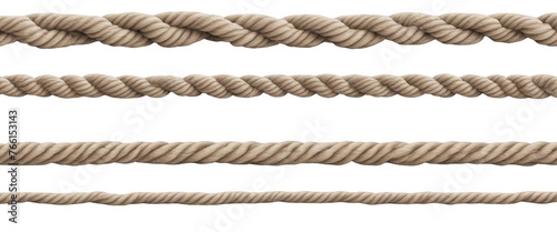 realistic set rope isolated on white on white background