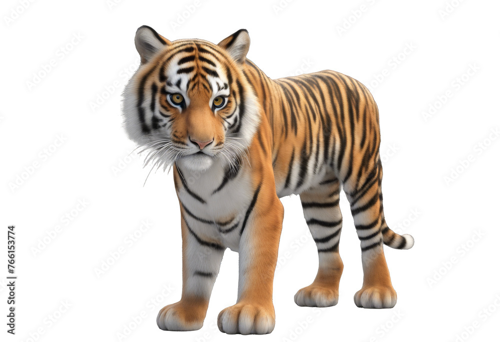 realistic 3d tiger isolated on white background