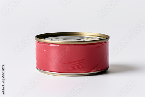 a red can with a gold ring