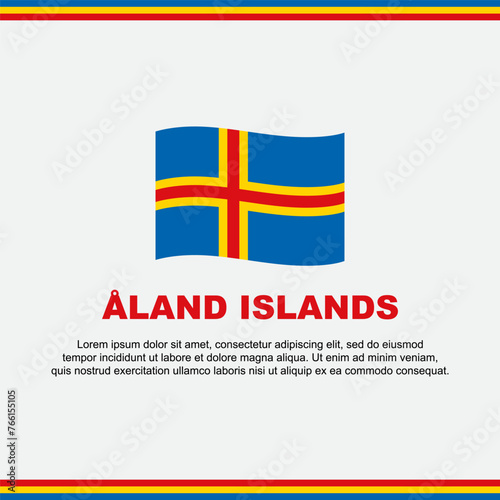 Aland Islands Flag Background Design Template. Aland Islands Independence Day Banner Social Media Post. Aland Islands Design