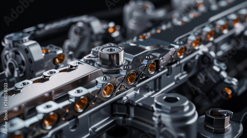 A precision-engineered timing chain, with closely spaced links and durable construction, ensuring precise valve timing photo
