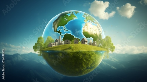 Renewable and clean energy. Earth Day or environment protection.