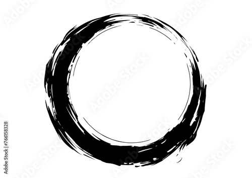 円の墨絵