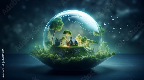Environmental friendly concept, ESG, green energy, sustainable.