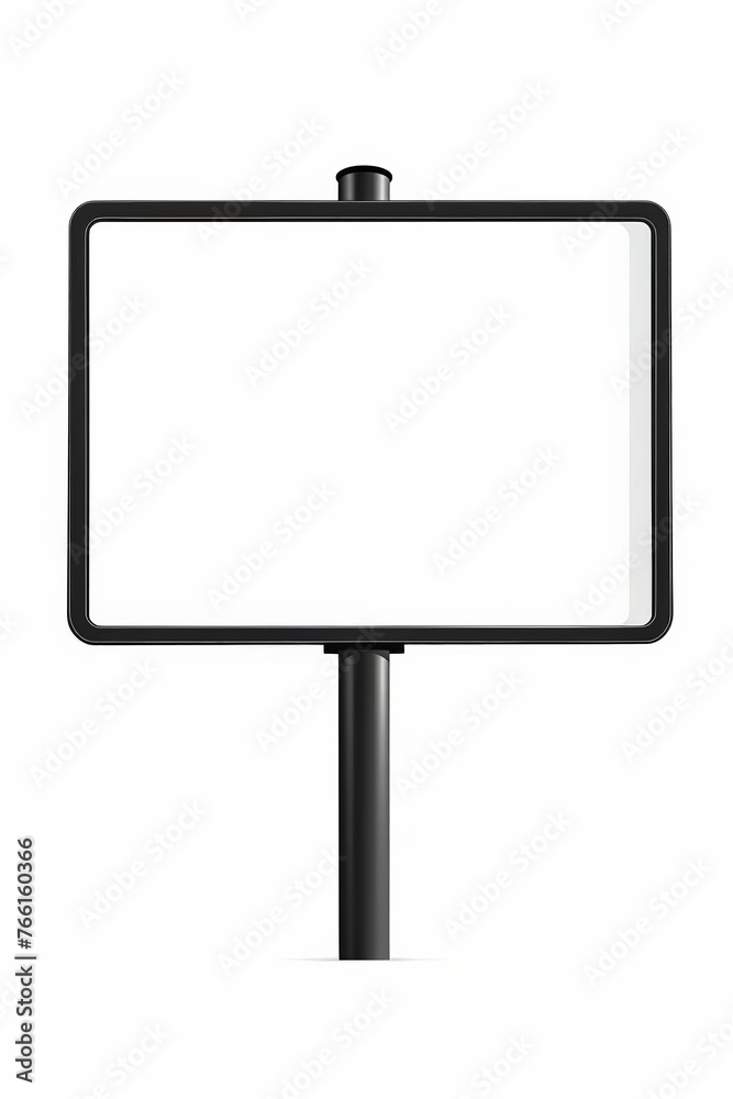 Blank advertising billboard mockup with a black frame on a pole, isolated on a white background with space for text Ideal for marketing and promotional graphics Blank advertising billboard mockup with a black frame on a pole, isolated on a white background with space for text Ideal for marketing and promotional graphics
