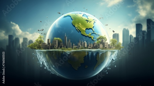 Environmental protection and save earth water. © NB arts