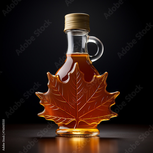 Maple Leaf Bottle. Maple syrup for pancakes and flavored tea, vitamins, tonic syrup.