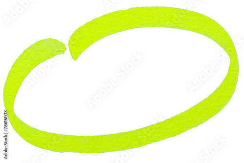 Transparent png of fluorescent neon yellow highlighter circle 