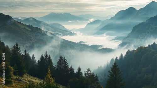 fog in the mountains photo